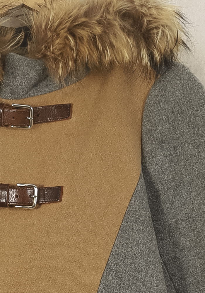 Duffle-coat Gris et Camel - Taille S/36 de la marque Maje | PARAD69217 - Vendu par Paradigme - Image 3