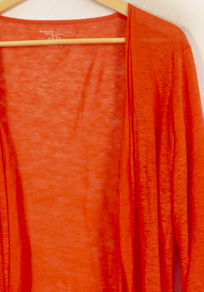 Cardigan Orange - Taille XL/42 de la marque Majestic Filatures | PARAD44964 - Vendu par Paradigme - Image 3