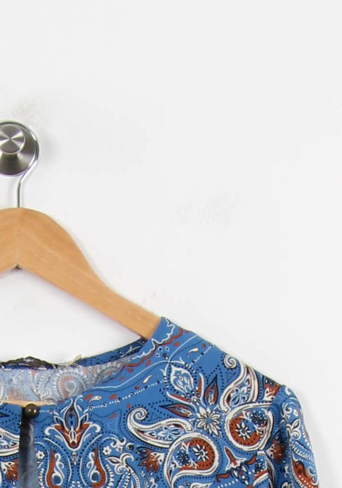 Blouse Bleue et Orange - Taille L/40 de la marque La Fée Maraboutée | PARAD68963 - Vendu par Paradigme - Image 3