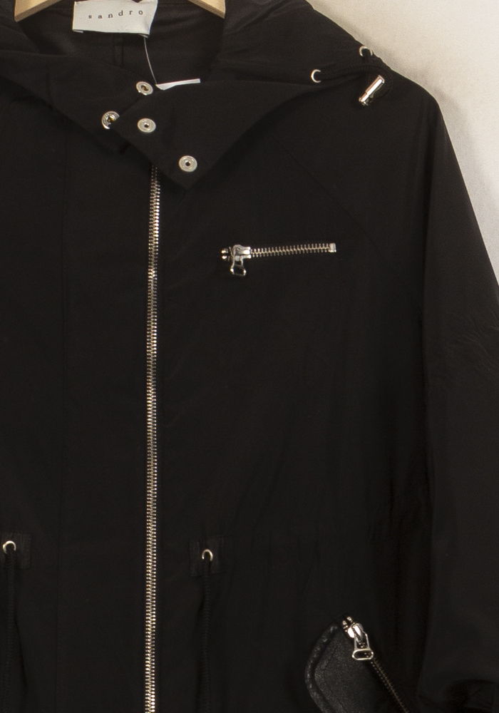 Parka Noire - Taille S/36 de la marque Sandro | PARAD50695 - Vendu par Paradigme - Image 3