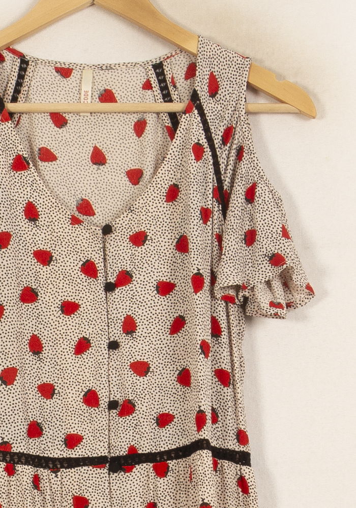 Robe Midi Blanche et Rouge - Taille S/36 de la marque I.Code | PARAD64153 - Vendu par Paradigme - Image 3