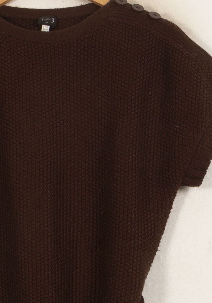Pull Marron - Taille XS/34 de la marque Maison 123 | PARAD39636 - Vendu par Paradigme - Image 3