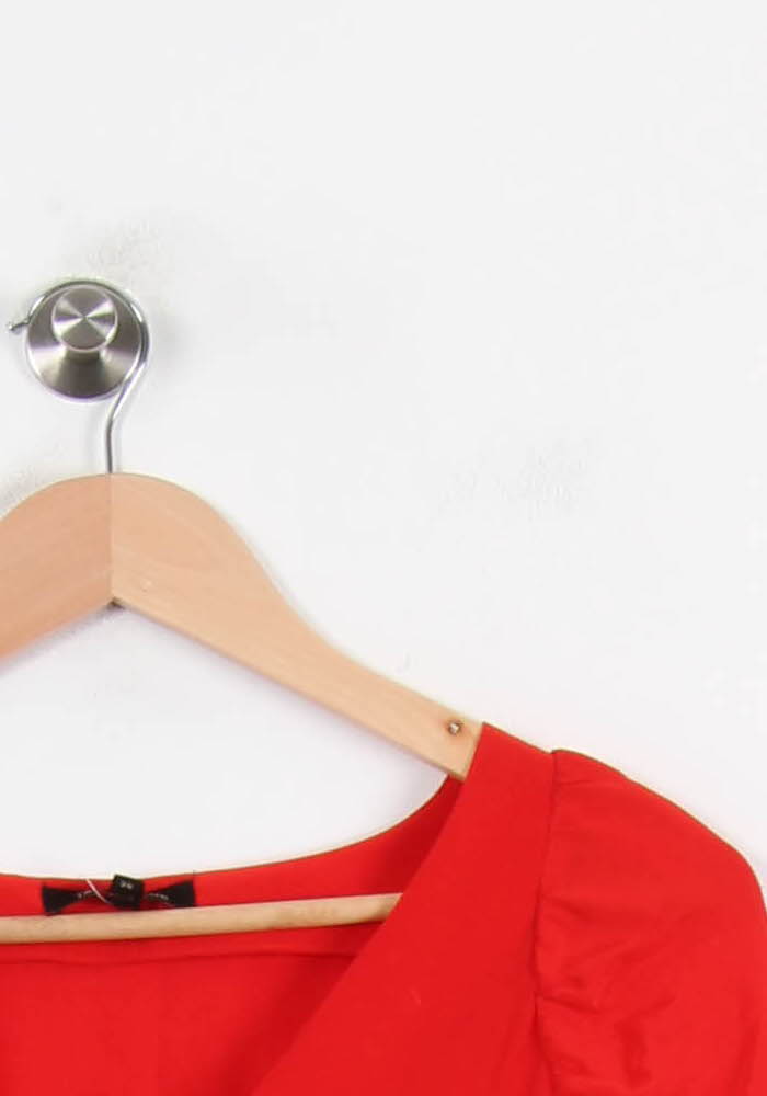 Robe Midi Rouge - Taille S/36 de la marque Tara Jarmon | PARAD69547 - Vendu par Paradigme - Image 3