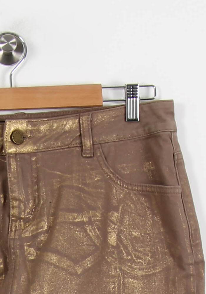 Jupe Courte Marron et Doré - Taille L/40 de la marque Zadig&Voltaire | PARAD46180 - Vendu par Paradigme - Image 3