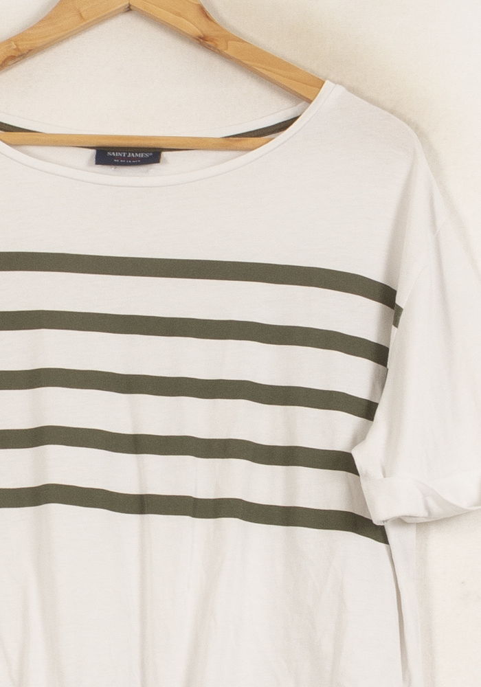 T-shirt blanc rayé - Taille XL/42 de la marque Saint James | PARAD47912 - Vendu par Paradigme - Image 3