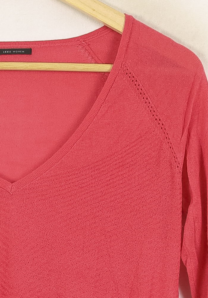 Pull Rouge - Taille XS/34 de la marque IKKS | PARAD69275 - Vendu par Paradigme - Image 3