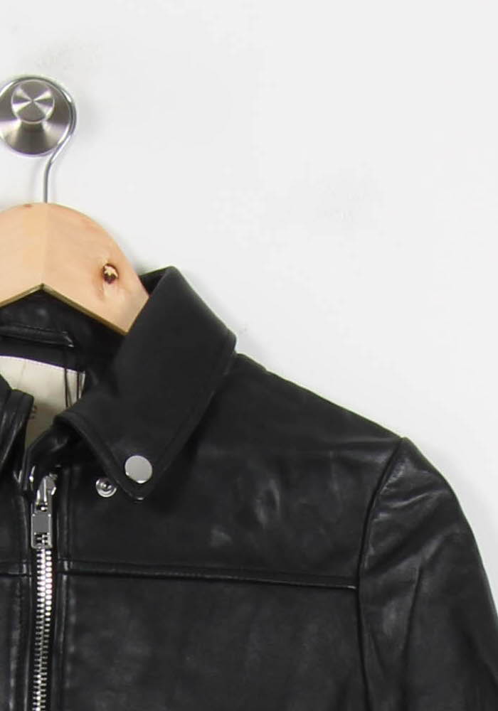 Blouson en Cuir Noir - Taille L/40 de la marque Maje | PARAD46172 - Vendu par Paradigme - Image 3