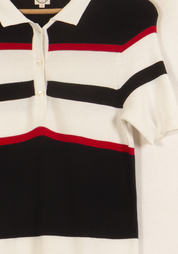 Robe Polo Noir Blanc et Rouge - Taille S/36 de la marque Ines de la Fressange Paris | PARAD63491 - Vendu par Paradigme - Image 3