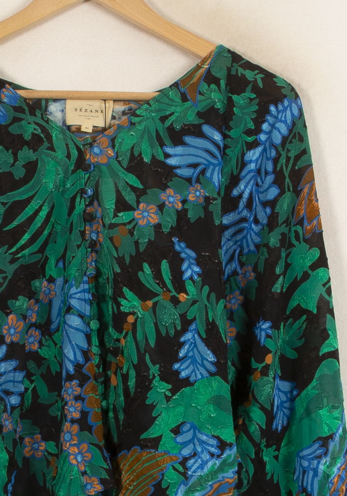 Blouse Verte et Bleue - Taille XS/34 de la marque Sézane | PARAD44778 - Vendu par Paradigme - Image 3