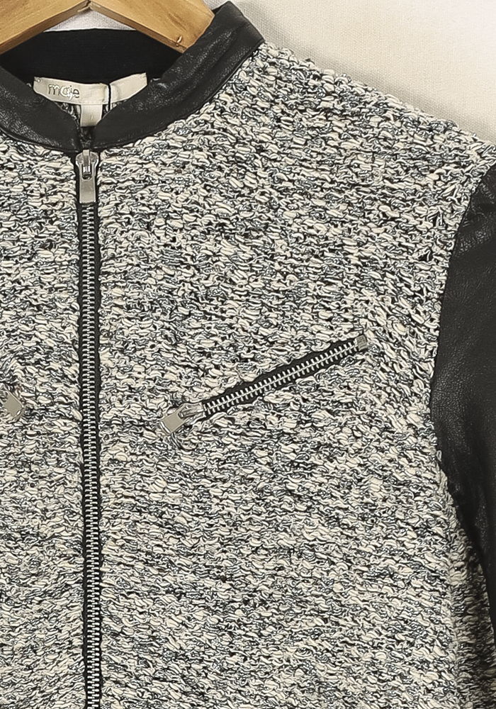 Veste en tweed Grise et Noire - Taille S/36 de la marque Maje | PARAD45067 - Vendu par Paradigme - Image 3