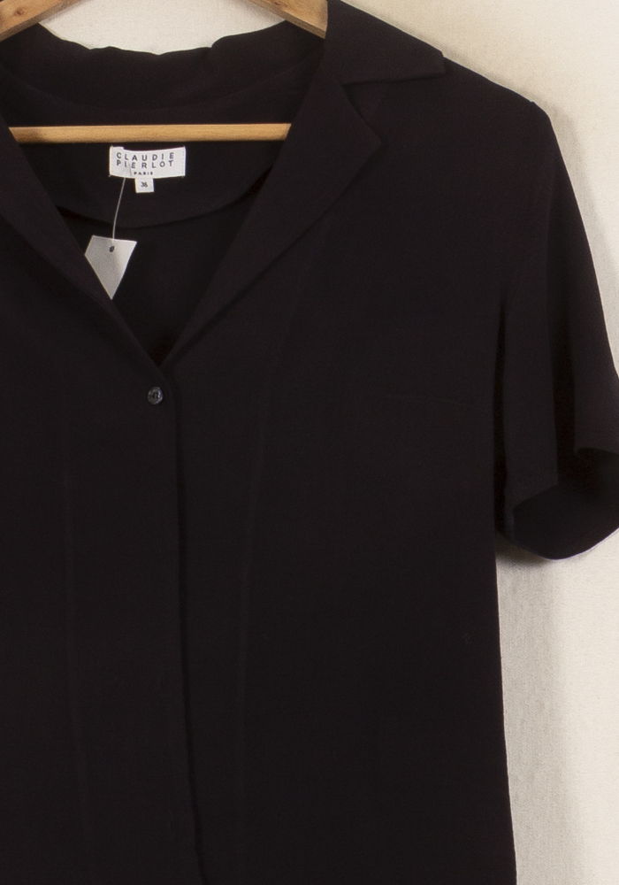Chemise Noire - Taille S/36 de la marque Claudie Pierlot | PARAD29238 - Vendu par Paradigme - Image 3