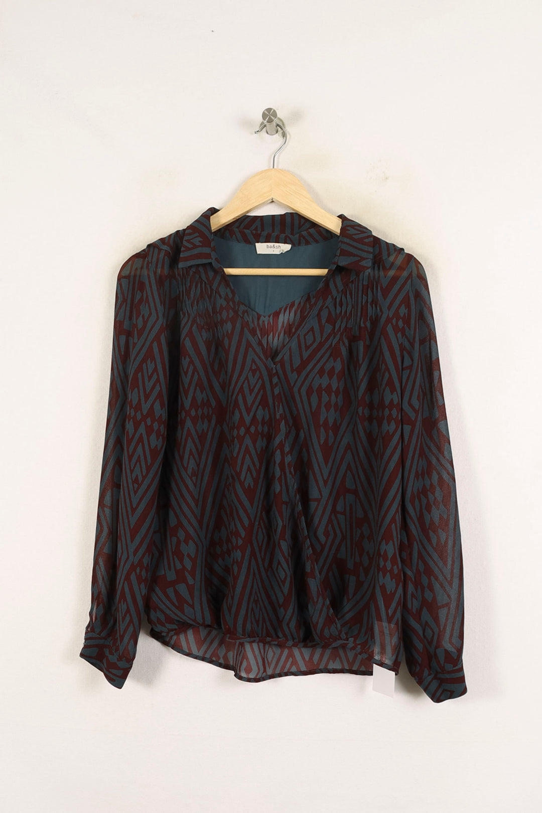 Blouse Bleue et Bordeaux - Taille S/36 de la marque ba&sh | PARAD73155 - Vendu par Paradigme - Image 2