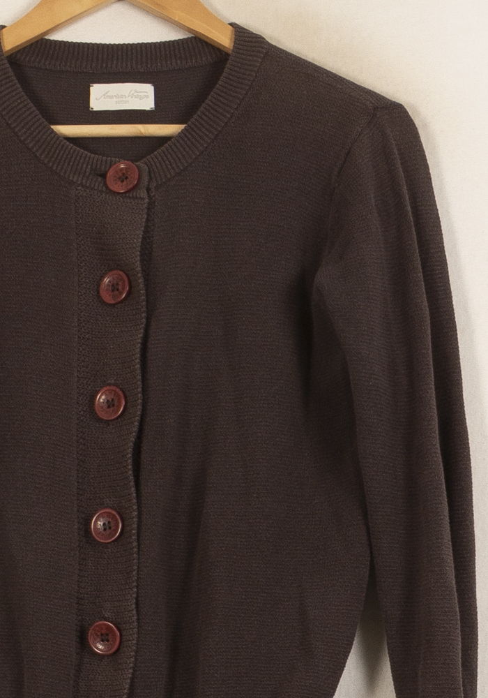 Cardigan Marron - Taille S/36 de la marque American Vintage | PARAD39707 - Vendu par Paradigme - Image 3