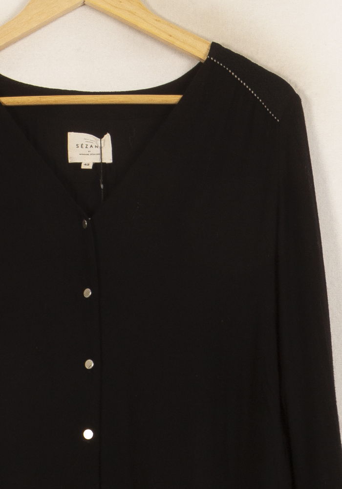 Robe Chemise Noire - Taille XL/42 de la marque Sézane | PARAD45922 - Vendu par Paradigme - Image 3