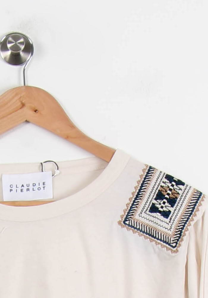 T-shirt Blanc - Taille L/40 de la marque Claudie Pierlot | PARAD66915 - Vendu par Paradigme - Image 3