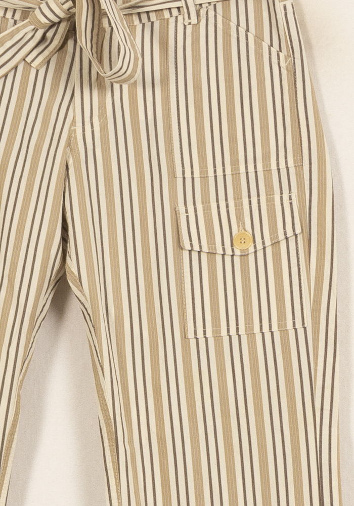 Pantalon Rayé Beige et Blanc - Taille L/40 de la marque Comptoir des Cotonniers | PARAD63914 - Vendu par Paradigme - Image 3