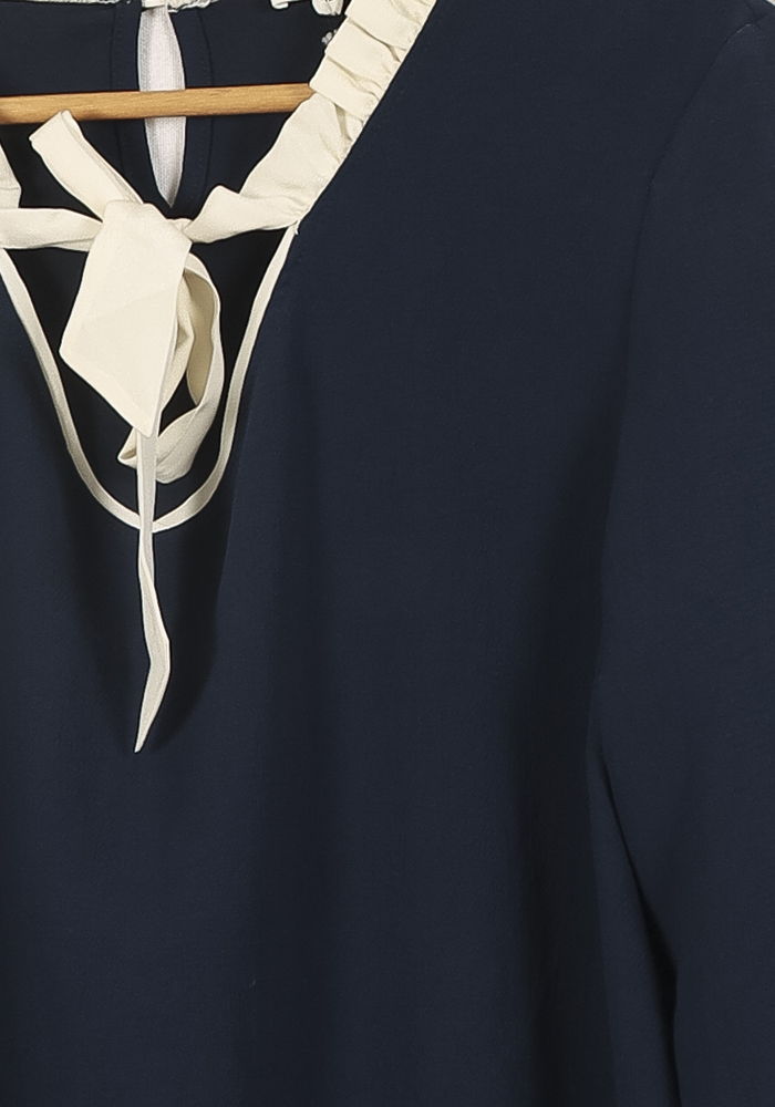Robe Midi Bleu et Écru - Taille XL/42 de la marque Pablo | PARAD54713 - Vendu par Paradigme - Image 3