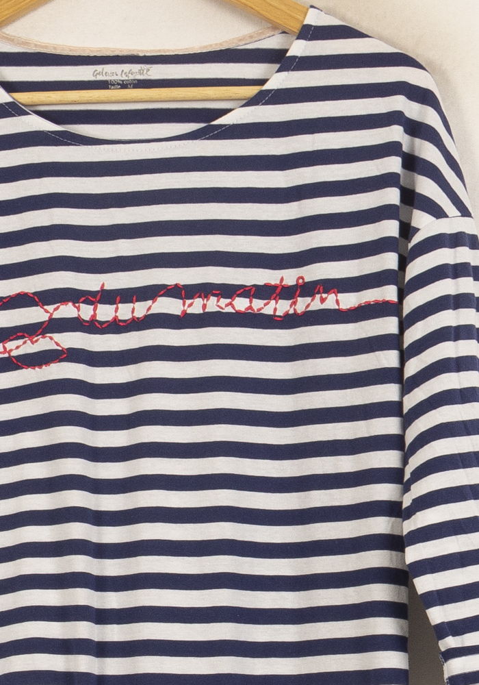 Robe Rayée Bleu et Blanche - Taille M/38 de la marque Galeries Lafayette | PARAD44963 - Vendu par Paradigme - Image 3