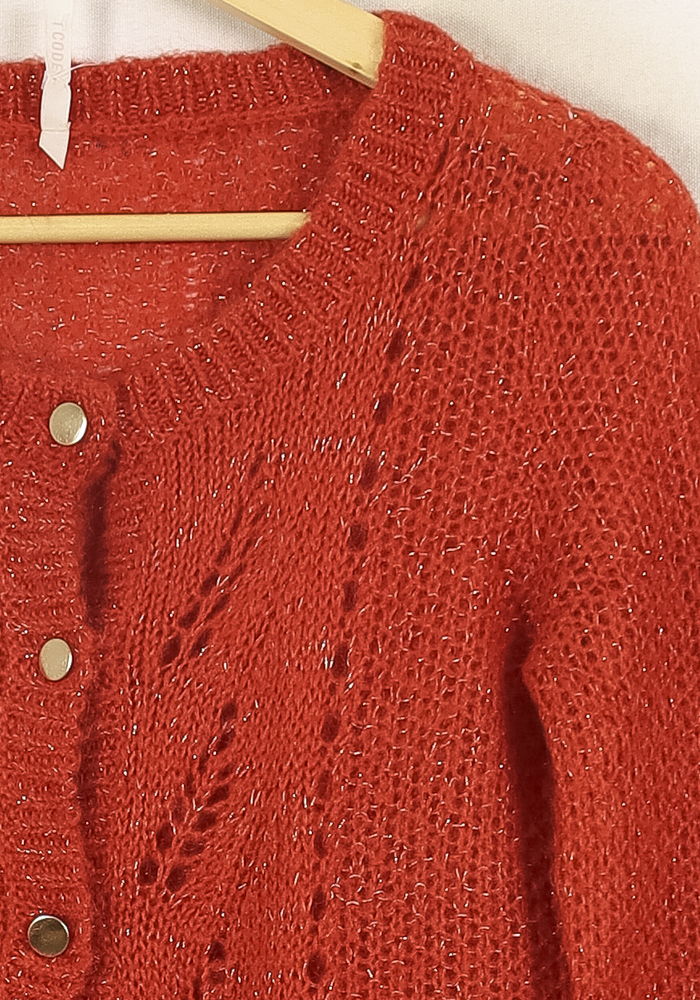 Cardigan Rouge - Taille XS/34 de la marque I.Code | PARAD69278 - Vendu par Paradigme - Image 3