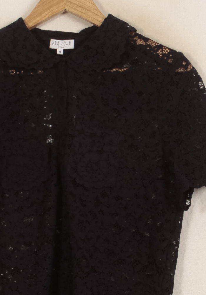 Blouse Noire - Taille L/40 de la marque Claudie Pierlot | PARAD44572 - Vendu par Paradigme - Image 3