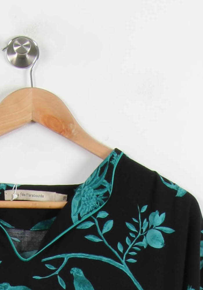 Robe Noire et Verte - Taille M/38 de la marque La Fée Maraboutée | PARAD67286 - Vendu par Paradigme - Image 3