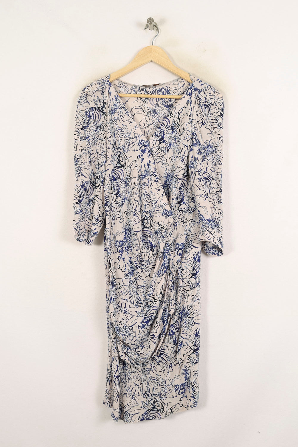 Robe Midi Bleu et Blanc - Taille L/40 de la marque Maje | PARAD71574 - Vendu par Paradigme - Image 2