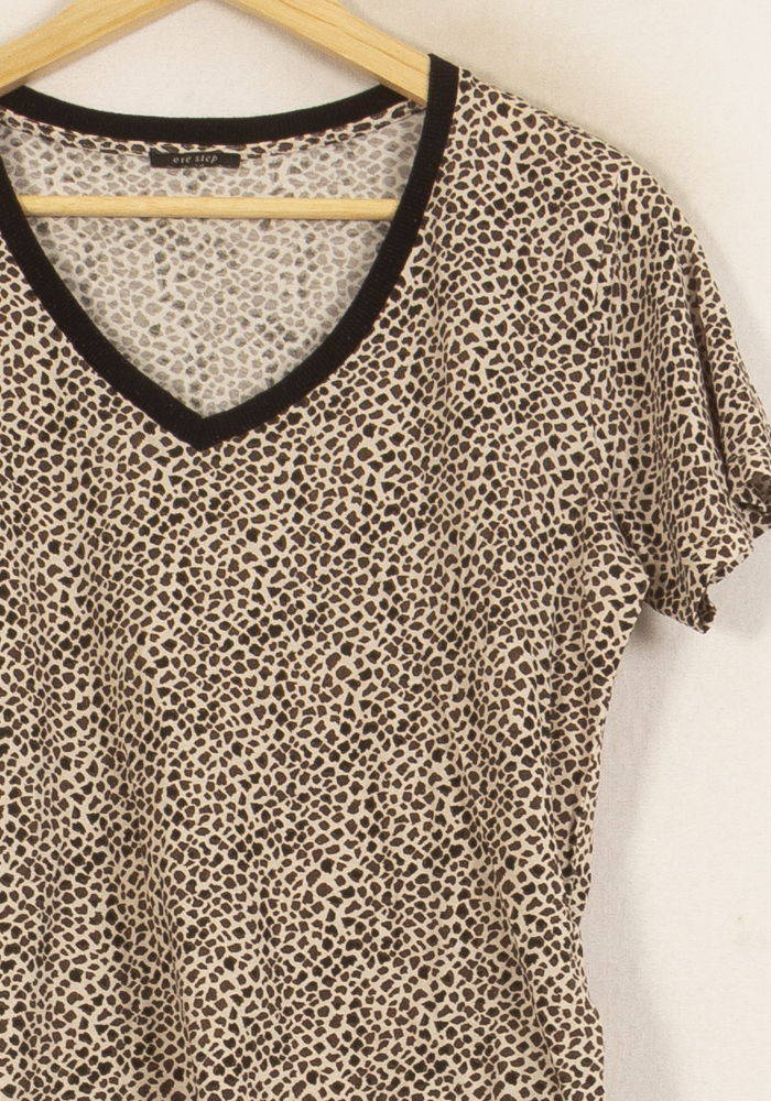 Tee-shirt Léopard Beige et Noir - Taille XS/34 de la marque One Step | PARAD53419 - Vendu par Paradigme - Image 3