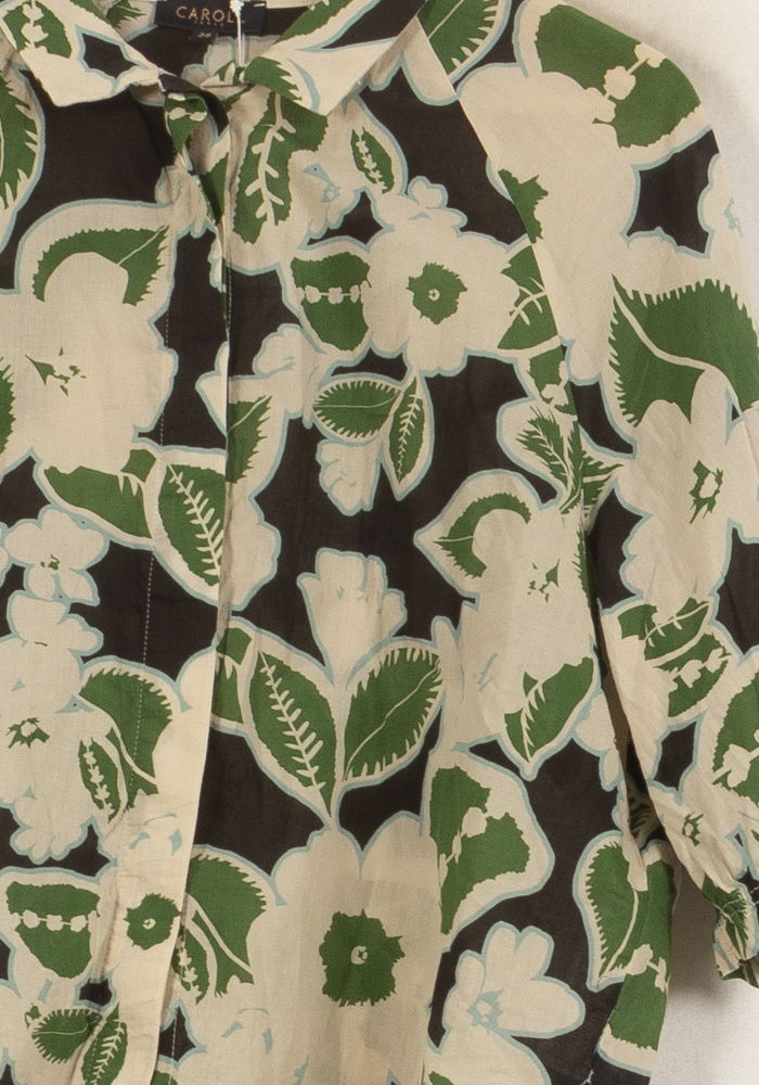 Blouse Verte et Blanche - Taille M/38 de la marque Caroll | PARAD63915 - Vendu par Paradigme - Image 3
