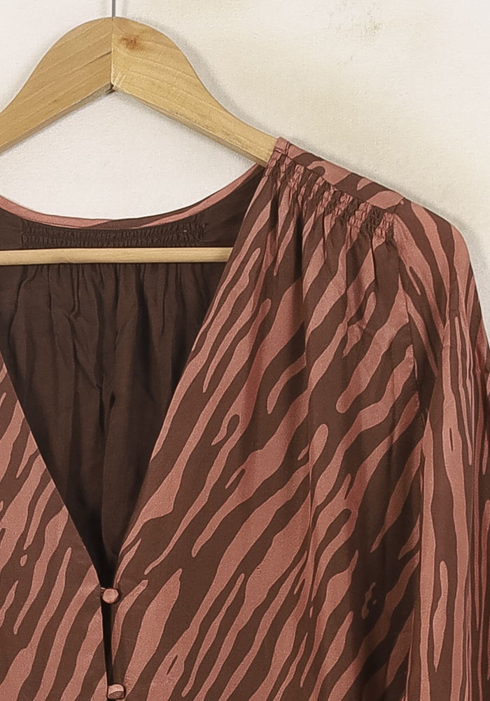 Robe Longue Marron et Rose - Taille S/36 de la marque Louise Misha | PARAD67546 - Vendu par Paradigme - Image 3