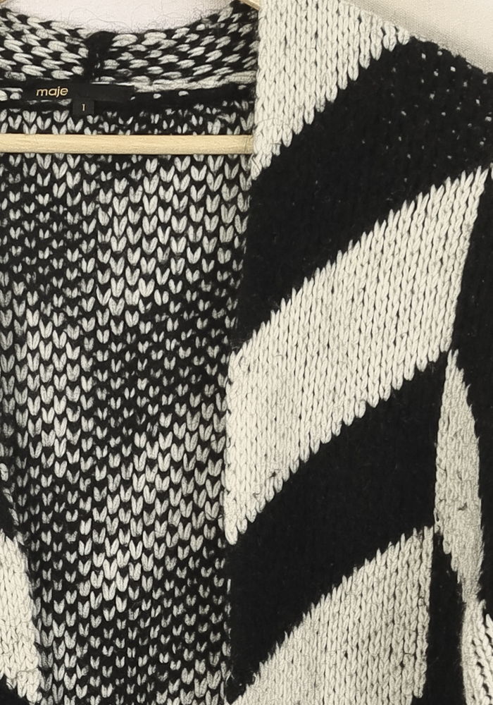 Cardigan Noir et Blanc - Taille S/36 de la marque Maje | PARAD50145 - Vendu par Paradigme - Image 3
