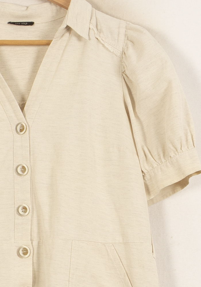 Robe Chemise Beige - Taille L/40 de la marque One Step | PARAD63805 - Vendu par Paradigme - Image 3