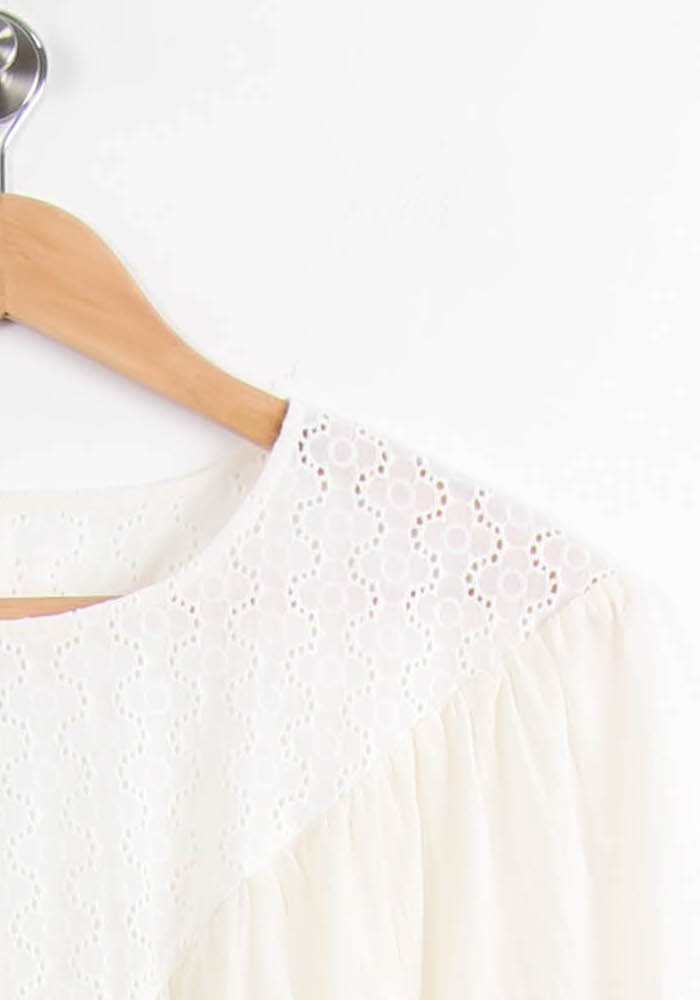 Blouse Brodée Blanche - Taille S/36 de la marque Ekyog | PARAD66563 - Vendu par Paradigme - Image 3