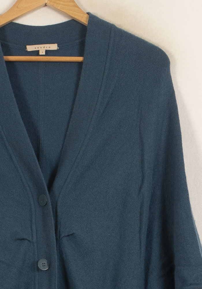 Cardigan Bleu - Taille S/36 de la marque Sandro | PARAD65260 - Vendu par Paradigme - Image 3