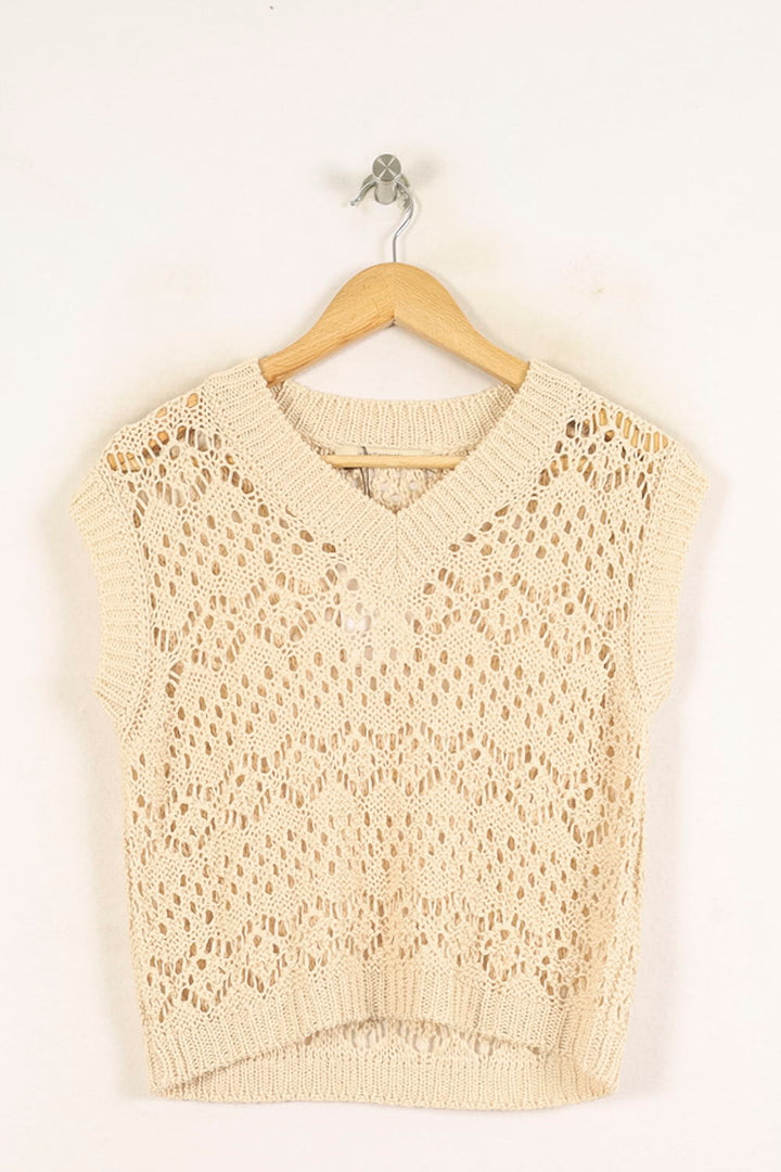 Gilet Sans Manches Beige - Taille S/36 de la marque La Fée Maraboutée | PARAD37284 - Vendu par Paradigme - Image 2