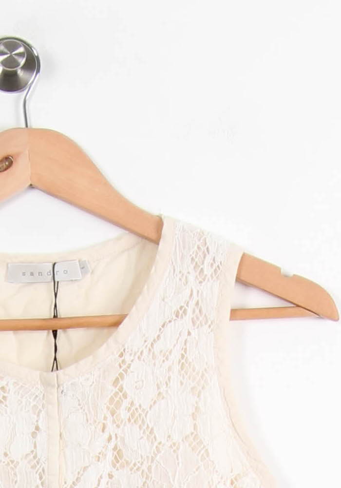 Top Sans Manches Beige - Taille S/36 de la marque Sandro | PARAD44850 - Vendu par Paradigme - Image 3