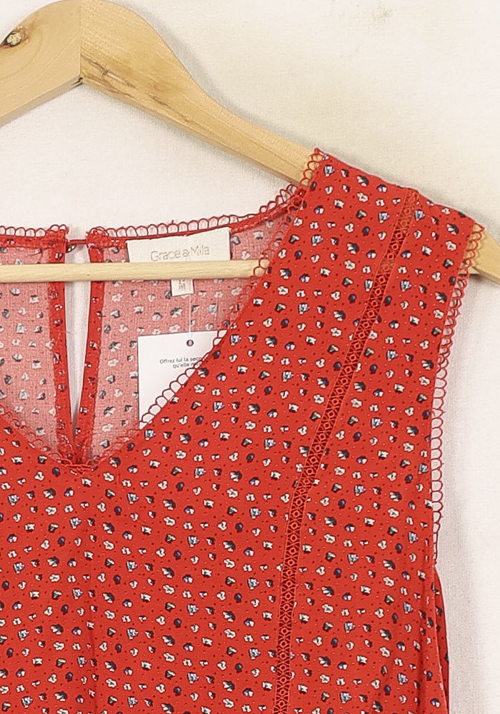 Top Sans Manches Rouge - Taille M/38 de la marque Grace & Mila | PARAD66654 - Vendu par Paradigme - Image 3