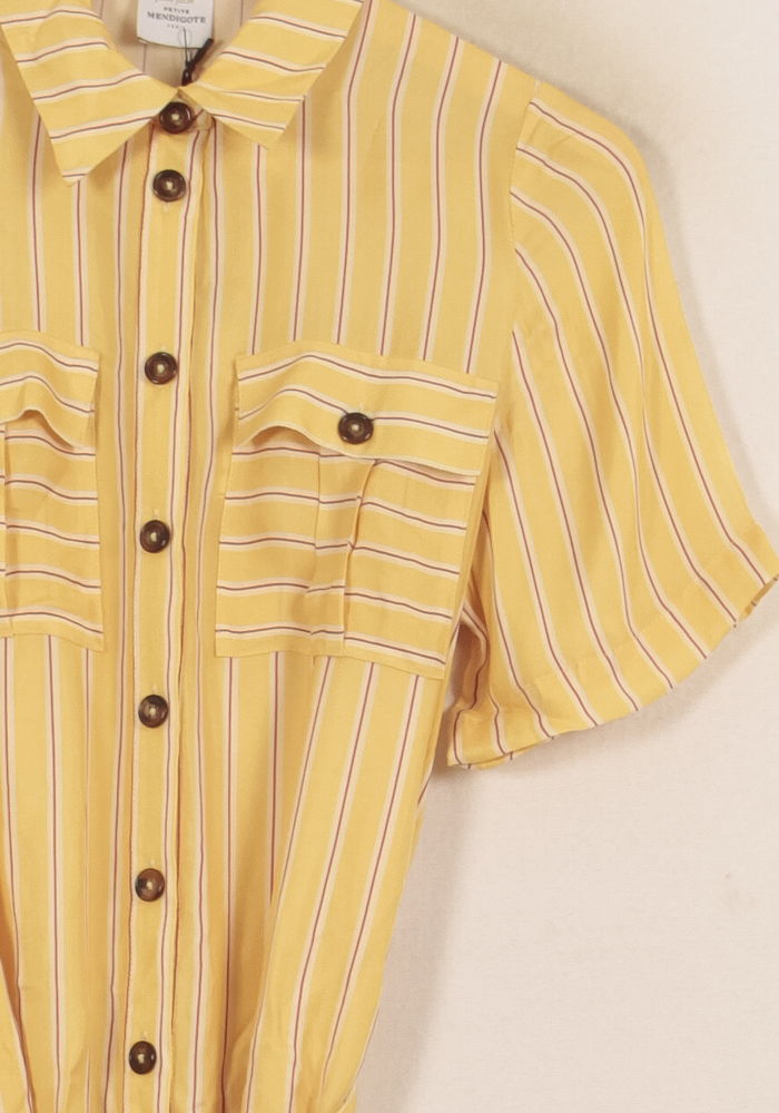 Robe Chemise Jaune et Blanche - Taille S/36 de la marque Petite Mendigote | PARAD53577 - Vendu par Paradigme - Image 3