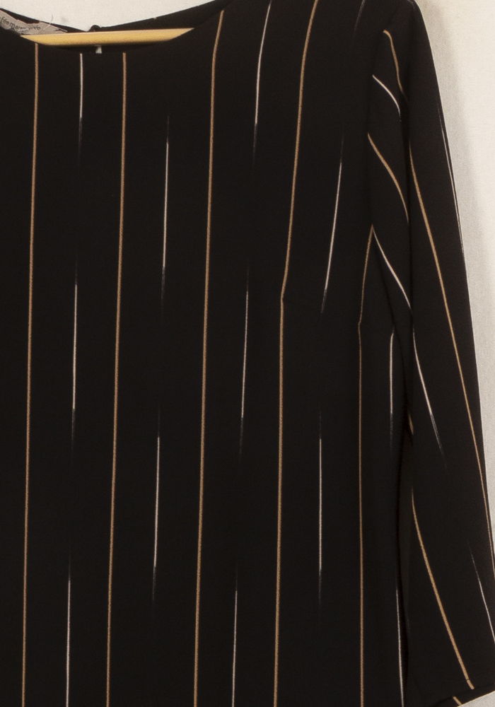 Robe noire rayée - Taille M/38 de la marque La Fée Maraboutée | PARAD41195 - Vendu par Paradigme - Image 3