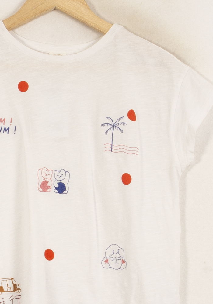 Tee-shirt Blanc et Orange - Taille XS/34 de la marque Des petits hauts | PARAD61370 - Vendu par Paradigme - Image 3