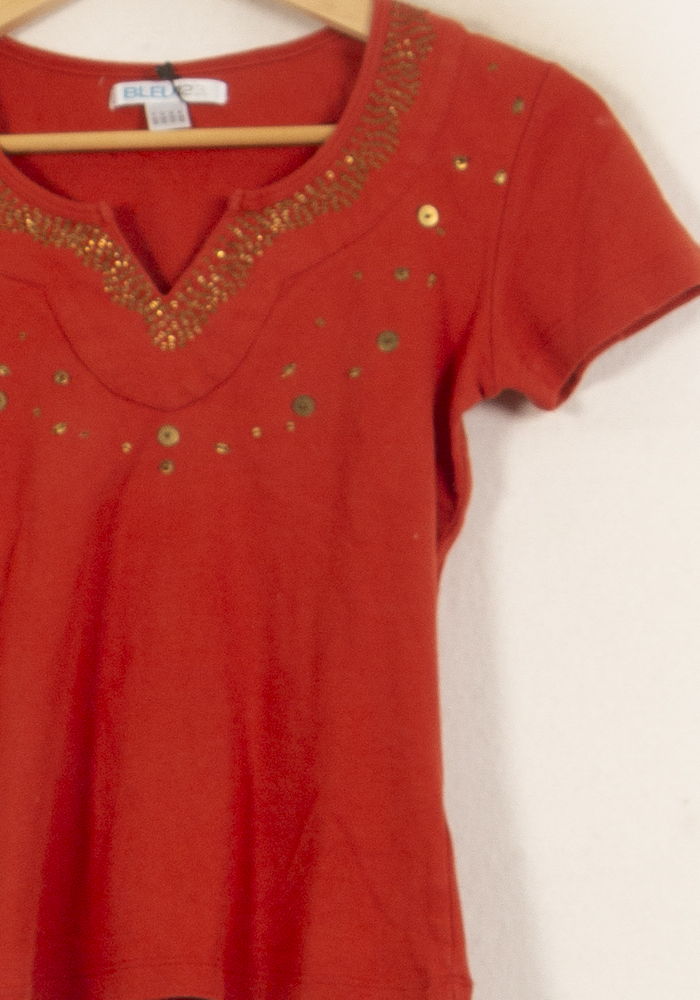 Tee-shirt Bordeaux - Taille XS/34 de la marque Maison 123 | PARAD39869 - Vendu par Paradigme - Image 3