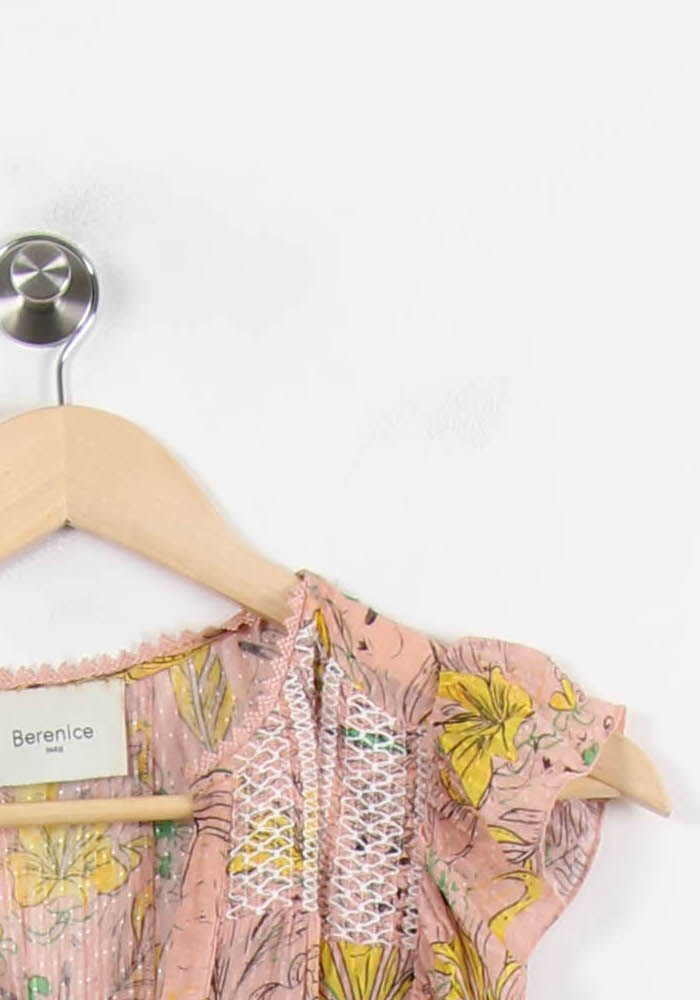 Robe Volantée Rose et Jaune - Taille M/38 de la marque Bérénice | PARAD50118 - Vendu par Paradigme - Image 3
