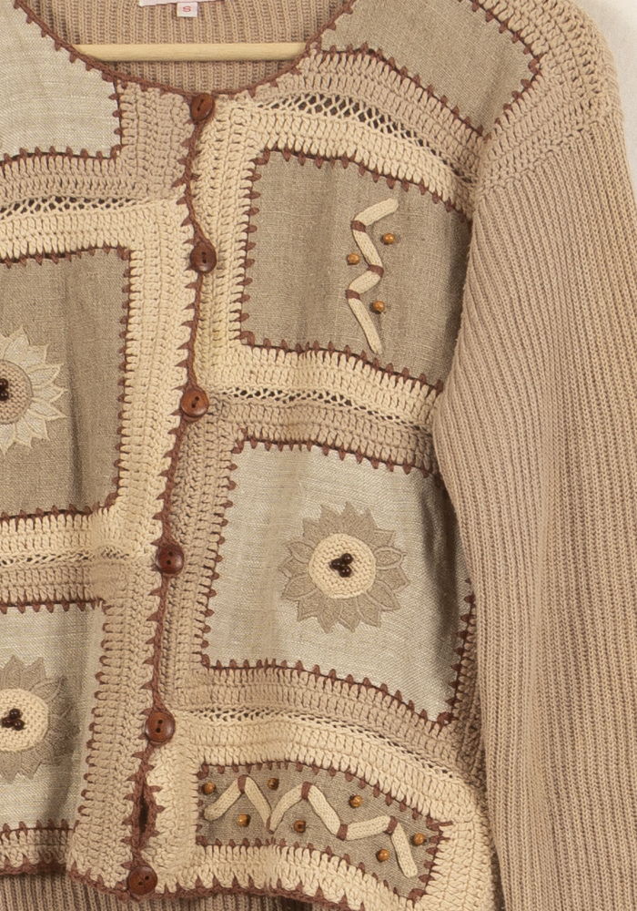 Cardigan Beige et Marron - Taille S/36 de la marque Derhy | PARAD50345 - Vendu par Paradigme - Image 3