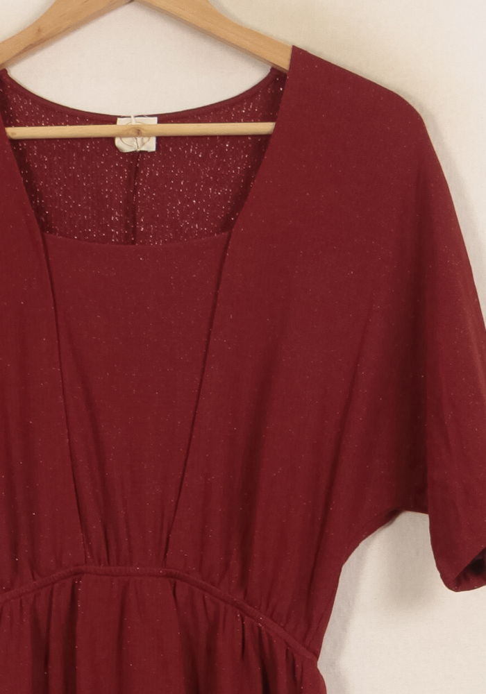 Robe Midi Bordeaux - Taille XS/34 de la marque Des petits hauts | PARAD64001 - Vendu par Paradigme - Image 3
