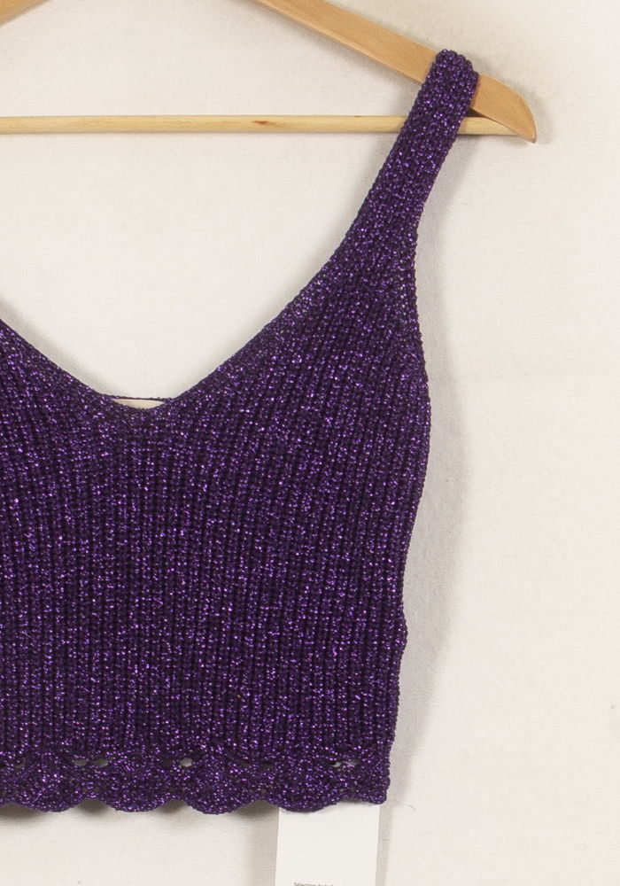 Crop Top Violet - Taille XS/34 de la marque Sézane | PARAD65036 - Vendu par Paradigme - Image 3