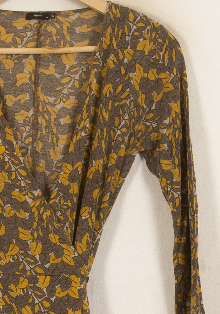 Robe Portefeuille Marron et Jaune - Taille XS/34 de la marque Filippa K | PARAD53927 - Vendu par Paradigme - Image 3