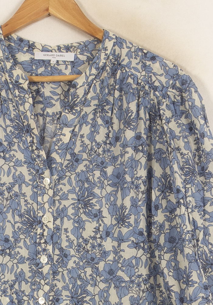 Robe Fleurie Bleue et Blanche - Taille XL/42 de la marque Gerard Darel | PARAD50000 - Vendu par Paradigme - Image 3