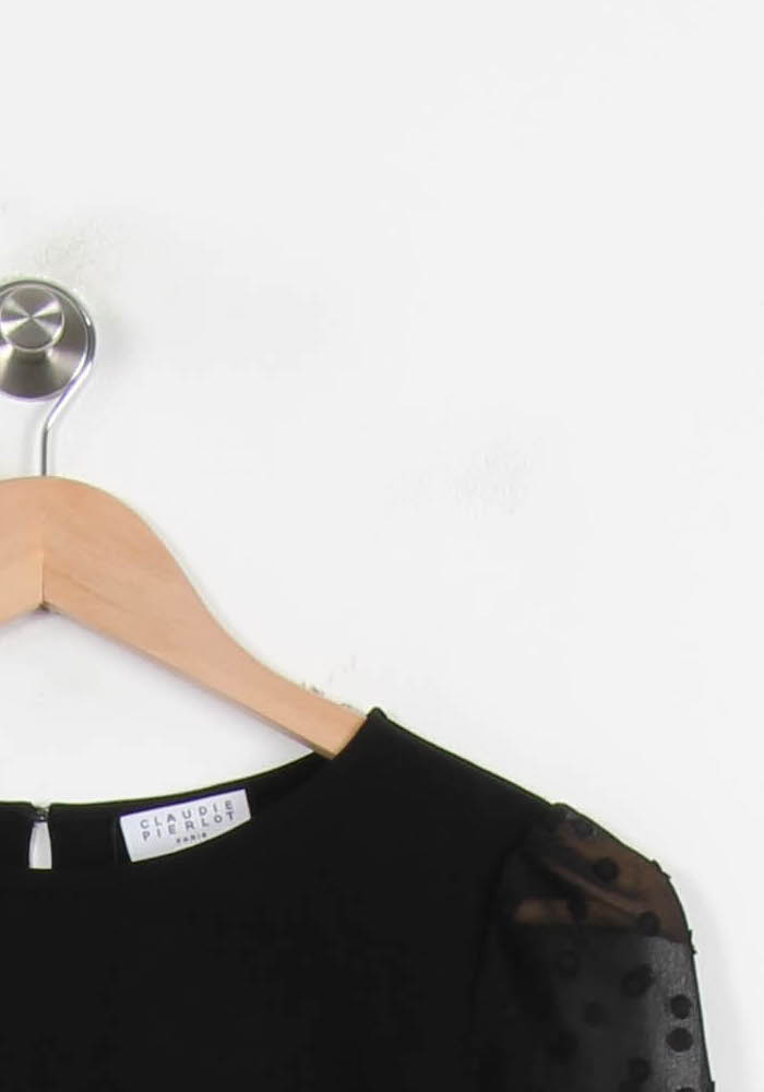 Robe Droite Noire - Taille XS/34 de la marque Claudie Pierlot | PARAD55644 - Vendu par Paradigme - Image 3
