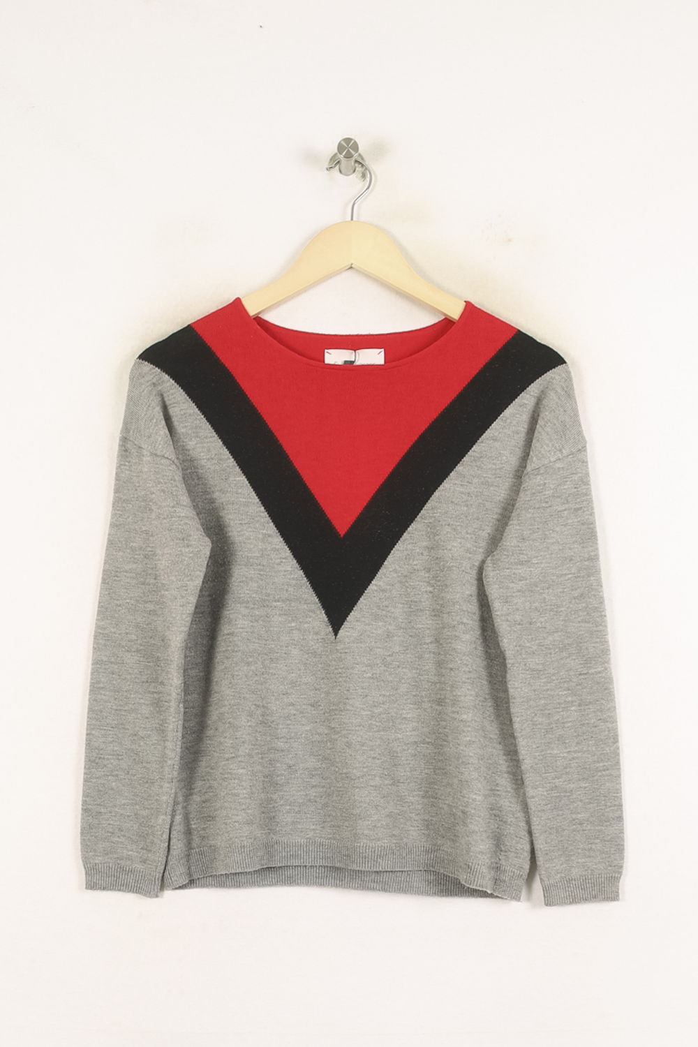Pull Gris Rouge et Noir - Taille S/36 de la marque Sud express | PARAD37352 - Vendu par Paradigme - Image 2