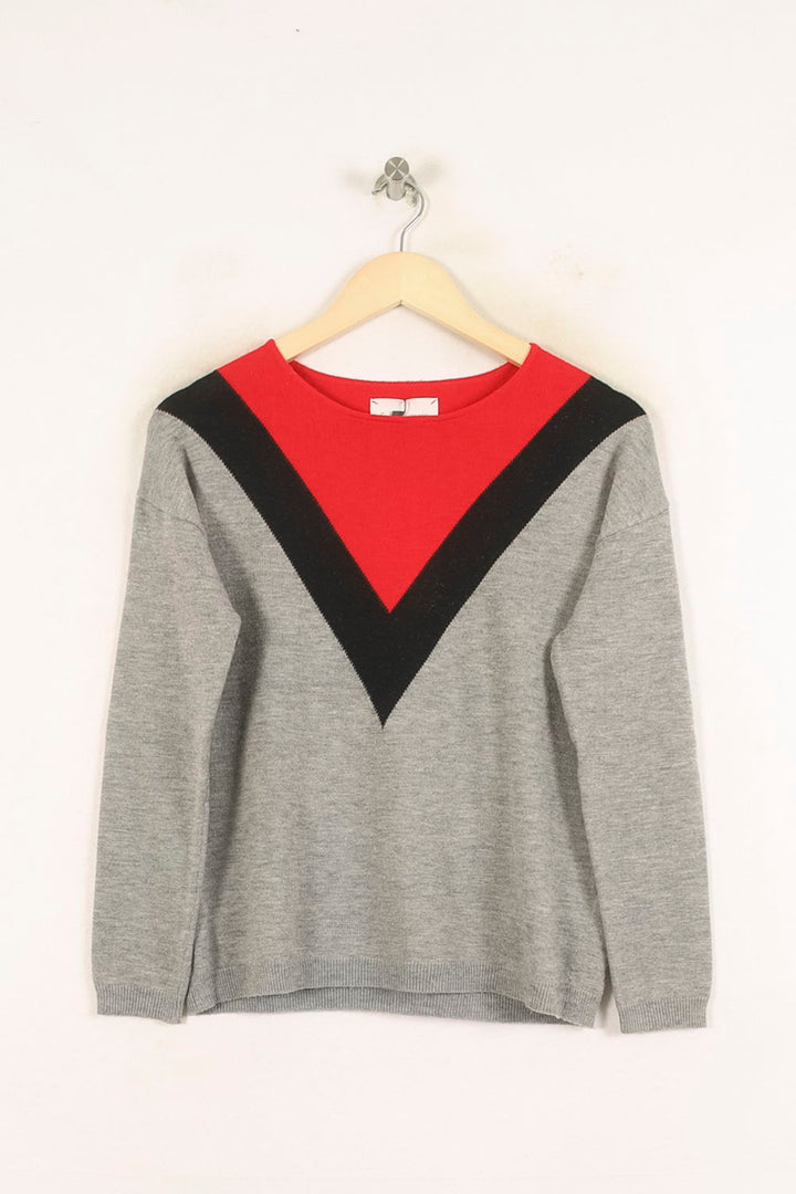 Pull Gris Rouge et Noir - Taille S/36 de la marque Sud express | PARAD37352 - Vendu par Paradigme - Image 2
