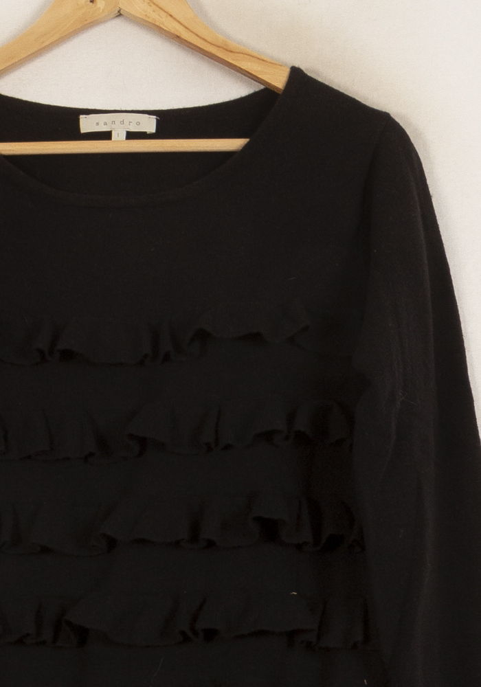 Pull Noir - Taille S/36 de la marque Sandro | PARAD65305 - Vendu par Paradigme - Image 3
